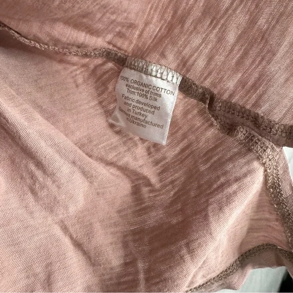 Eileen Fisher Garnet Hill Pink Cotton Silk Sleepwear Top Size Large - Picture 8 of 8